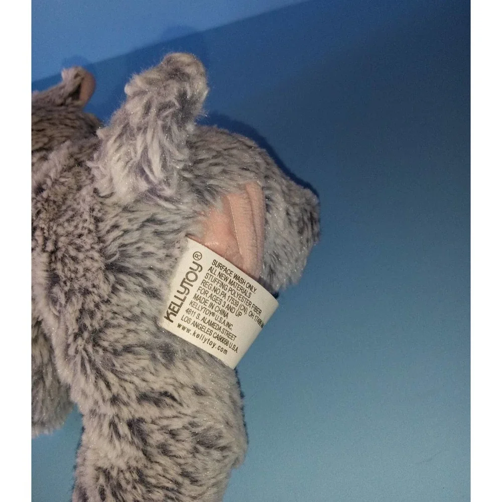 KellyToy plush elephant, grey and pink